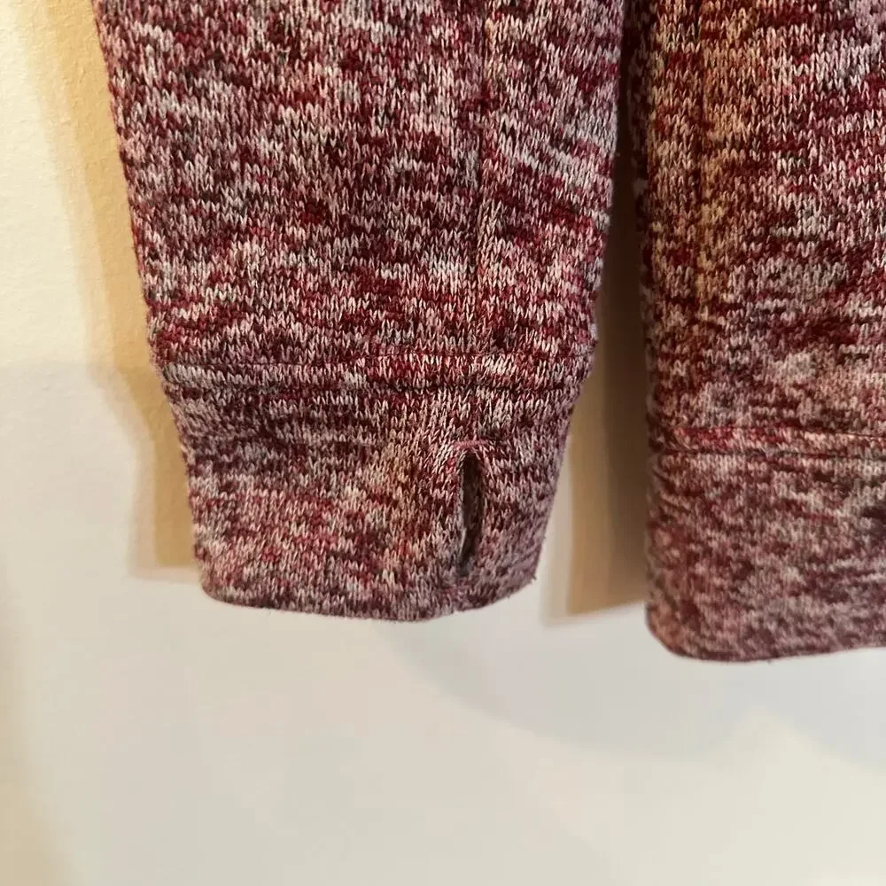Roots Kids Fleece Sweater sz XL (14) Burgundy Full Zip Sweater